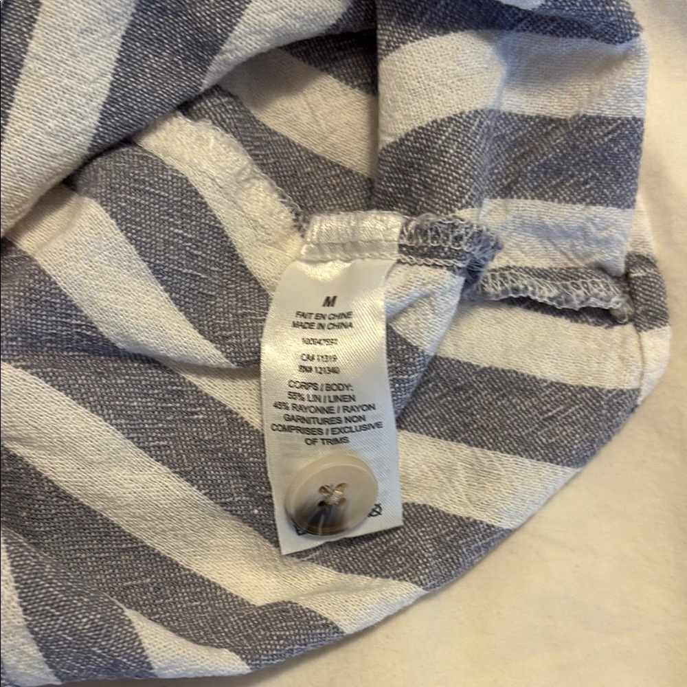 Dynamite Linen Striped Button-Down Top - Picture 3 of 4